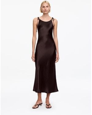 ARKET Crushed Satin Slip Dress - White