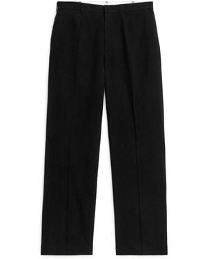 ARKET Tailored Wide-fit Trousers - Black