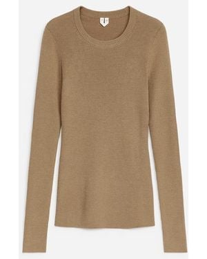 ARKET Rib-Knit Merino Top - Blue