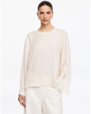 ARKET Long-Sleeve Satin Top - White