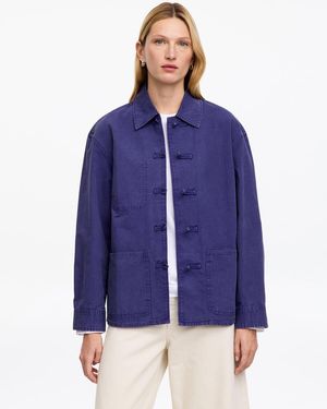 ARKET Knot-Button Overshirt - Blue