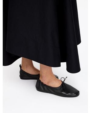 ARKET Sporty Leather Ballerinas - Black