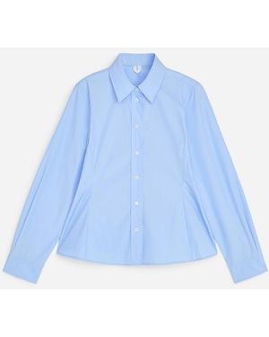 ARKET Tailliertes Hemd Aus Baumwoll-Popeline - Blau