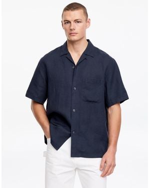 ARKET Relaxed Linen Resort Shirt - Blue
