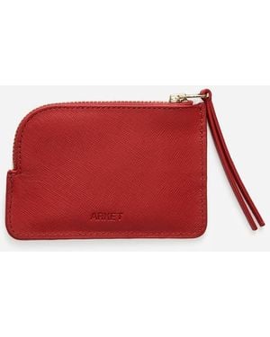 ARKET Leather Card Holder - Red