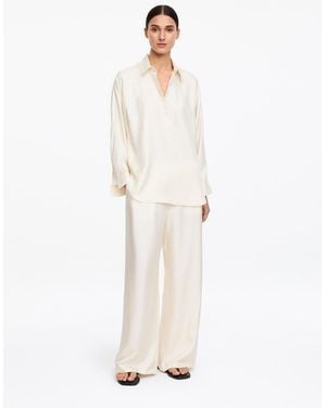 ARKET Silk Twill Trosuers - White