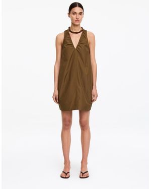 ARKET Gathered V-Neck Dress - Natural