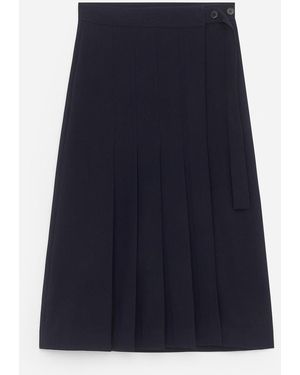 ARKET Pleated Wool-Blend Skirt - Blue
