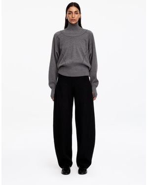 ARKET Boiled Wool Trousers - Black