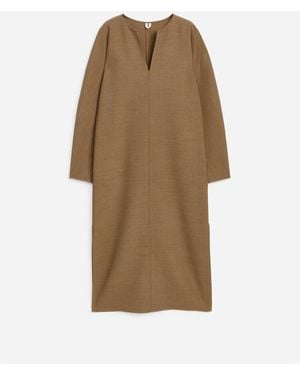 ARKET Wool-Blend Tunic Dress - Natural