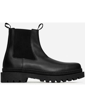 ARKET Mudguard Leather Chelsea Boots - Black