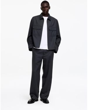 ARKET Wide Wool Blend Trousers - Blue