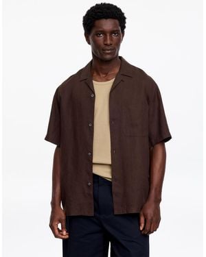 ARKET Relaxed Linen Resort Shirt - Brown