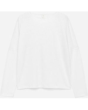 ARKET Loose-Fit Linen Viscose Top - White