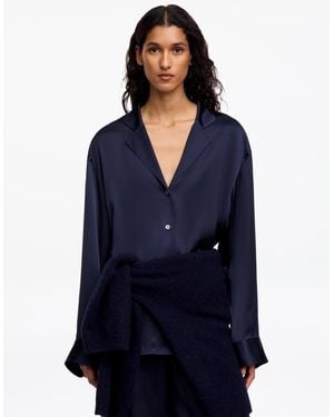 ARKET Silk Satin Shirt - Blue