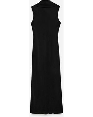 ARKET Shawl-Collar Drape Dress - Black