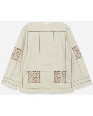 ARKET Embroidered Top - Natural