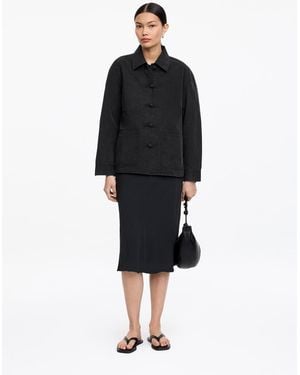 ARKET Knot-Button Overshirt - Black
