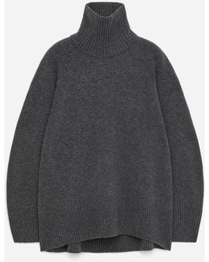 ARKET Pure Cashmere Roll-Neck Jumper - Grey
