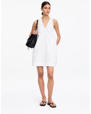 ARKET Gathered V-Neck Dress - White