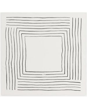 ARKET Printed Silk Scarf - White
