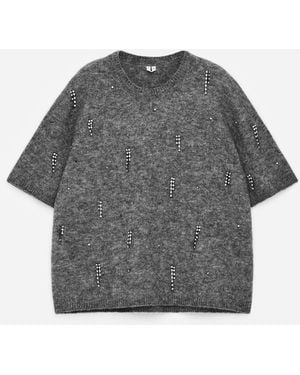 ARKET Embellished Knit Top - Grey