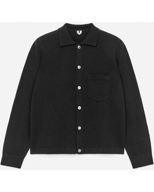 ARKET Textured Cotton-Wool Blend Cardigan - Black