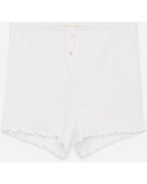 ARKET Pointelle Cotton Shorts - White