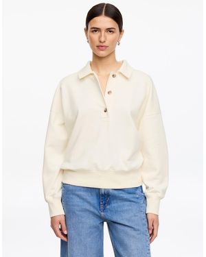 ARKET French Terry Polo Sweatshirt - White
