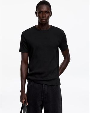 ARKET Fitted Rib T-Shirt - Black