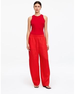 ARKET Barrel Linen Trousers - Red