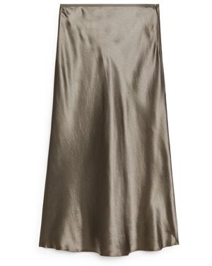 ARKET Bias-Cut Satin Skirt - Brown