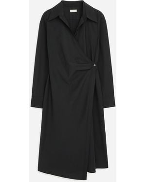 ARKET Wickel-Hemdblusenkleid - Schwarz