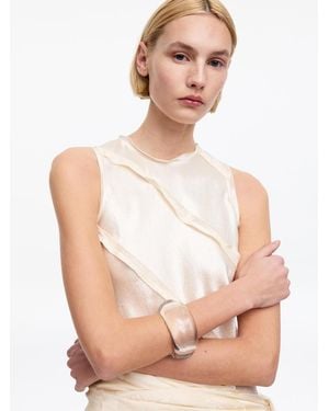 ARKET Clear Glass Cuff Bracelet - White