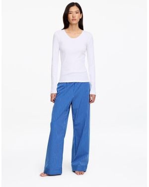 ARKET Cotton Poplin Pyjama Trousers - Blue