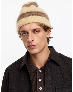 ARKET Striped Fold-Up Beanie - White