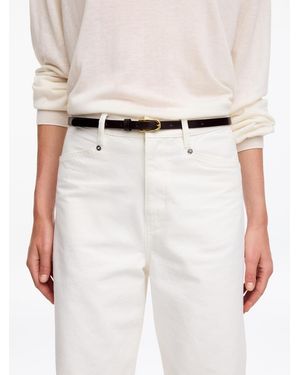 ARKET Slim Leather Belt - White