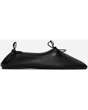 ARKET Sporty Leather Ballerinas - Black