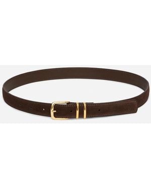 ARKET Split Suede Belt - White