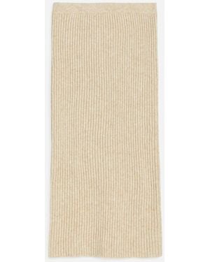 ARKET Cotton-Wool Rib Skirt - Natural