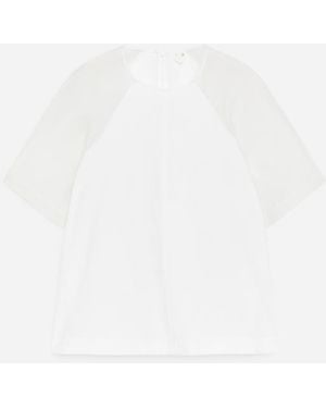 ARKET Cotton-Silk Top - White