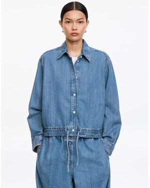ARKET Drawstring Denim Blouse - Blue