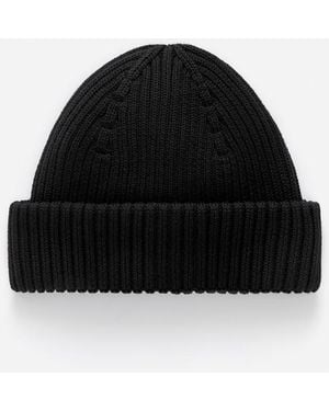 ARKET Ribbed Cotton Beanie - Black