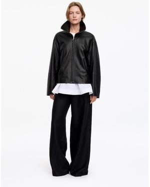 ARKET Short Leather Jacket - Black