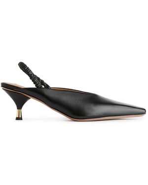 ARKET Slingback Leather Court Shoes - Black