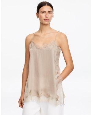 ARKET Lace-Detail Strap Top - Natural