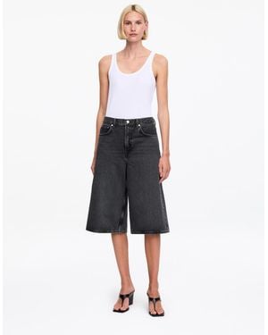 ARKET Long Denim Shorts - White