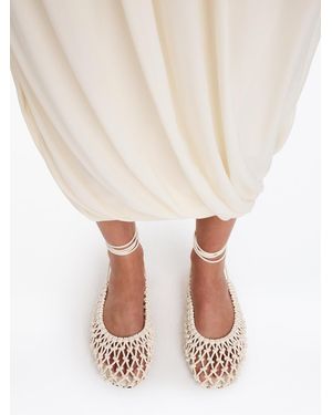 ARKET Woven Leather Slingback Flats - White