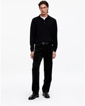 ARKET Ocean Loose Straight Corduroy Trousers - Black