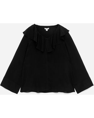 ARKET Frill-Collar Blouse - Black